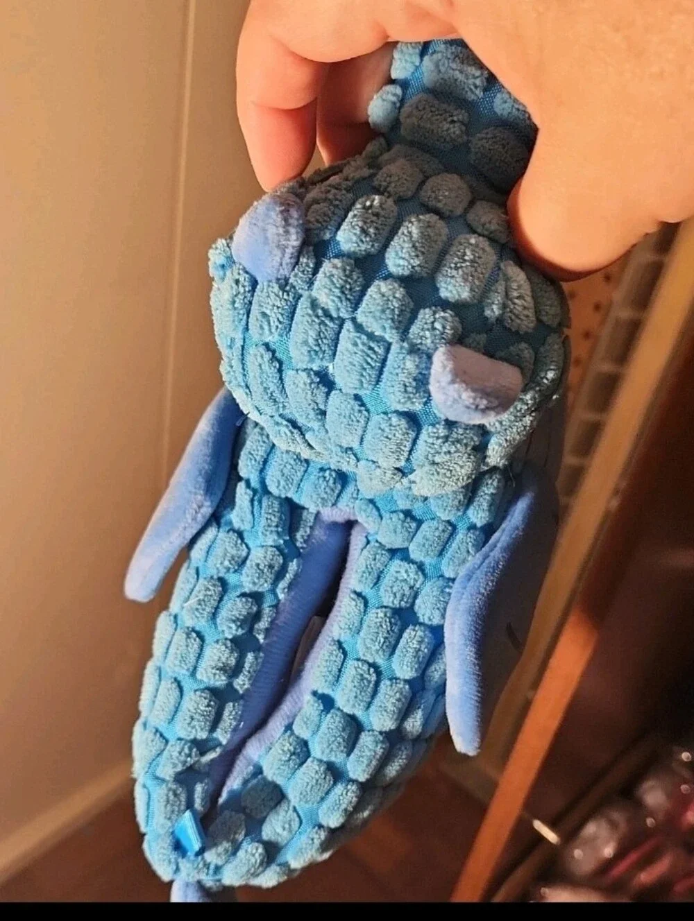 wonder nation kids Blue Dragon Plush Slippers with Fire Tongues size 9-10 NWOT